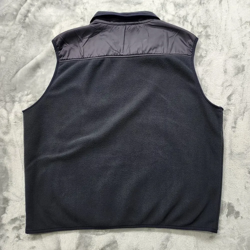 Lands‎ End Vest Mens XL Blue Fleece Full Zip Sleeveless Pockets Outdoors Casual